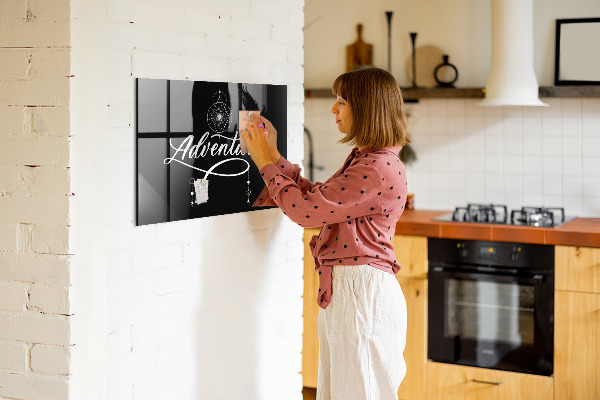 Decoratief glazen wandbord beschrijfbaar en magnetisch Modern fotodisplaybord