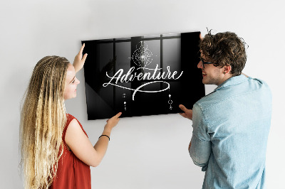 Decoratief glazen wandbord beschrijfbaar en magnetisch Modern fotodisplaybord