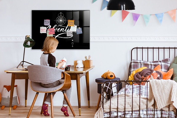 Decoratief glazen wandbord beschrijfbaar en magnetisch Modern fotodisplaybord