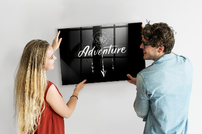 Memobord van glas met print inclusief neodymium magneten Memobord met magneten