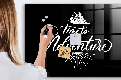 Decoratief glazen wandbord beschrijfbaar en magnetisch Tijd voor een persoonlijk fotoavontuur