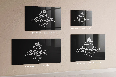 Decoratief glazen wandbord beschrijfbaar en magnetisch Tijd voor een persoonlijk fotoavontuur
