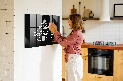 Memobord van glas met print inclusief neodymium magneten Buitenavontuur
