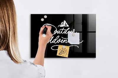 Memobord van glas met print inclusief neodymium magneten Buitenavontuur