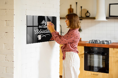 Memobord van glas met print inclusief neodymium magneten Buitenavontuur