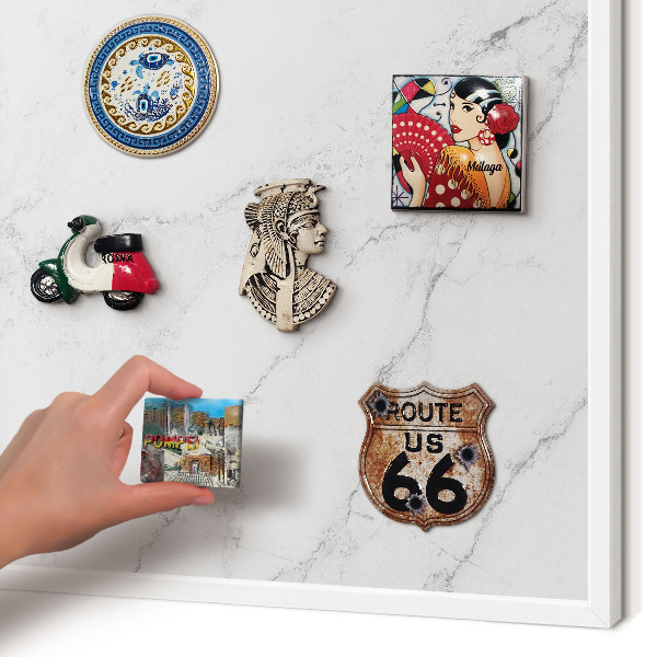 Magnetisch bord voor de muur met witte lijst Marmerpatroon