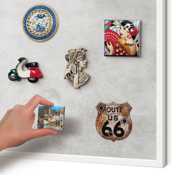 Magnetisch bord van metaal in een witte lijst Grijze elegantie