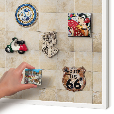 Magnetisch bord voor de muur met witte lijst Neutrale elegantie