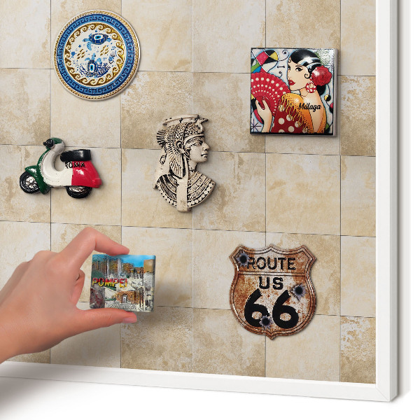 Magnetisch bord voor de muur met witte lijst Neutrale elegantie