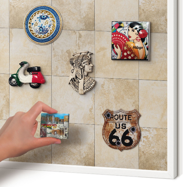 Magnetisch bord voor de muur met witte lijst Neutrale elegantie