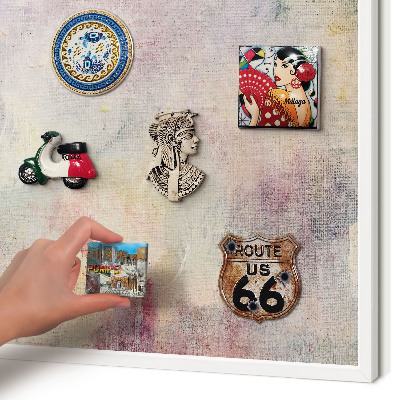 Magnetisch bord voor de muur met witte lijst Pastel abstractie