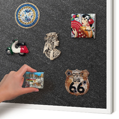 Magnetisch bord voor de muur met witte lijst Zwarte textuur