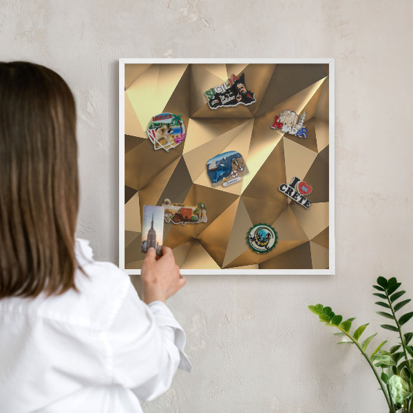 Magnetisch bord voor de muur met witte lijst Warme geometrie