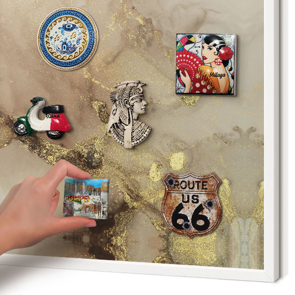 Magnetisch bord voor de muur met witte lijst Elegante glans