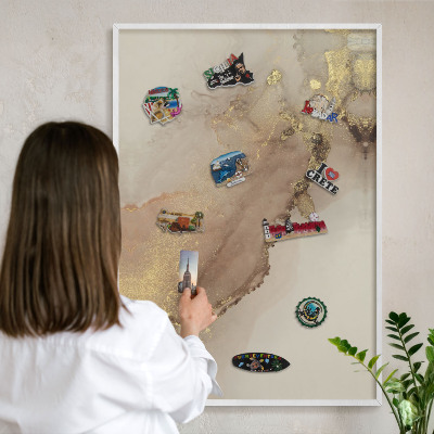 Magnetisch bord voor de muur met witte lijst Elegante glans
