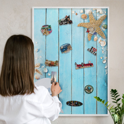 Magnetisch bord voor de muur met witte lijst Vakantierust