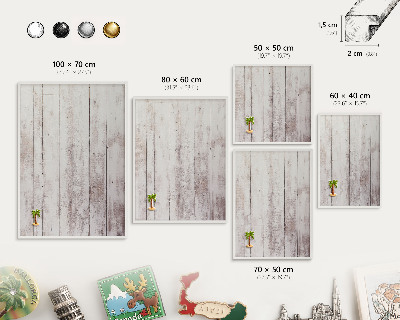 Magnetisch bord voor de muur met witte lijst Licht hout