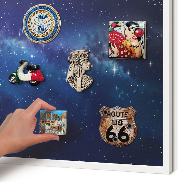 Magnetisch bord van metaal in een witte lijst Sterrenruimte