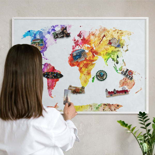 Magnetisch bord van metaal in een witte lijst Kleurenkaart
