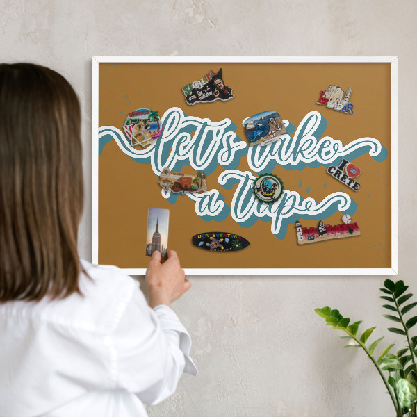 Magnetisch bord voor de muur met witte lijst Droomreis