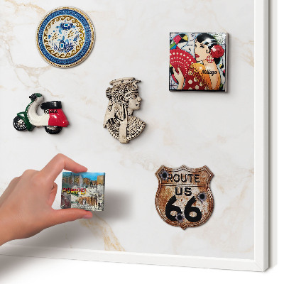 Magnetisch bord van metaal in een witte lijst Marmeren elegantie