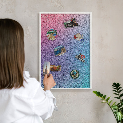 Magnetisch bord voor de muur met witte lijst Kleurrijk verloop