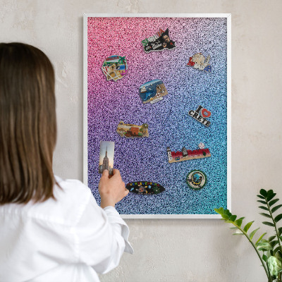 Magnetisch bord voor de muur met witte lijst Kleurrijk verloop