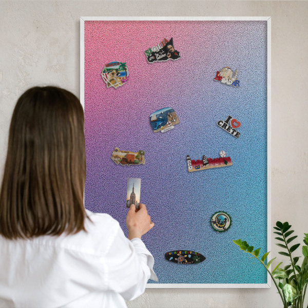 Magnetisch bord voor de muur met witte lijst Kleurrijk verloop