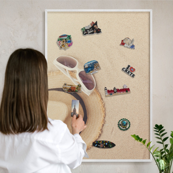 Magnetisch bord voor de muur met witte lijst Zomerstrand