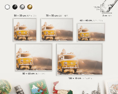 Magnetisch bord van metaal in een witte lijst Retro reizen