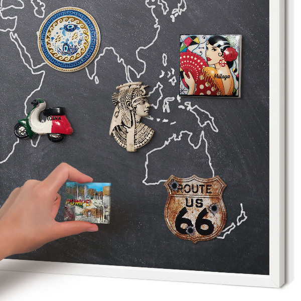 Magnetisch bord van metaal in een witte lijst Krijtwereld