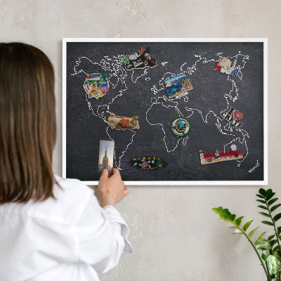Magnetisch bord van metaal in een witte lijst Krijtwereld