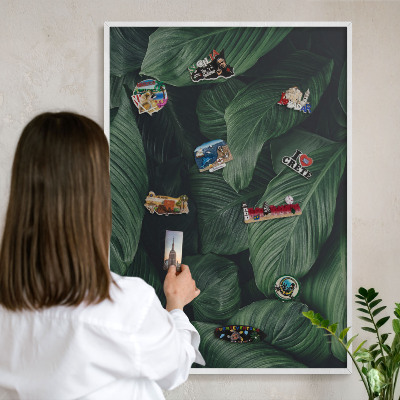 Magnetisch bord voor de muur met witte lijst Het groen van de natuur