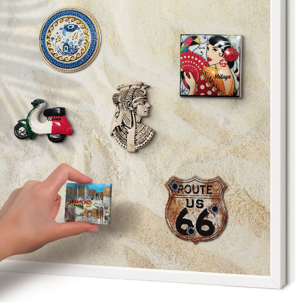 Magnetisch bord voor de muur met witte lijst Tropisch patroon