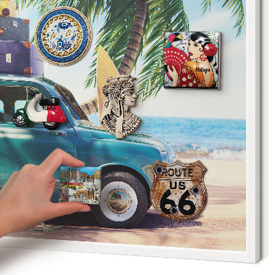 Magnetisch bord voor de muur met witte lijst Vakantievrede