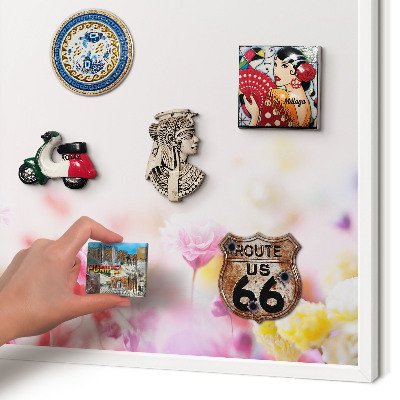 Magnetisch bord voor de muur met witte lijst Pastelkleurige bloemen