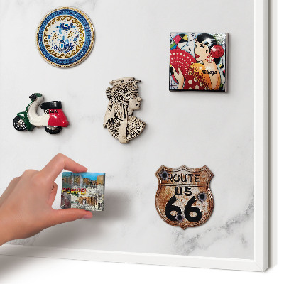 Magnetisch bord voor de muur met witte lijst Elegant marmer