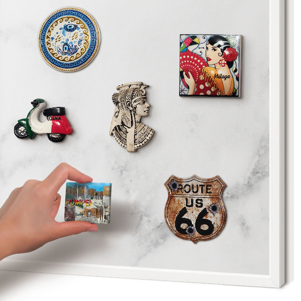 Magnetisch bord voor de muur met witte lijst Elegant marmer