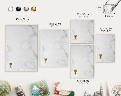 Magnetisch bord voor de muur met witte lijst Elegant marmer