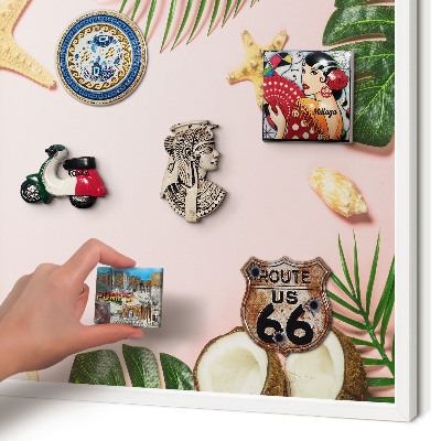 Magnetisch bord van metaal in een witte lijst Tropische vakantie