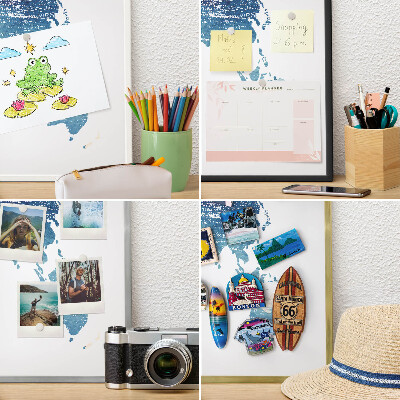 Magnetisch bord van metaal in een witte lijst Aquarelkaart