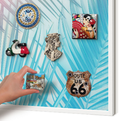 Magnetisch bord voor de muur met witte lijst Tropische elegantie