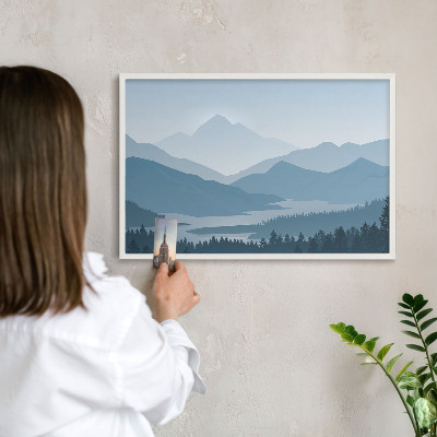 Magnetisch bord van metaal in een witte lijst Berg harmonie
