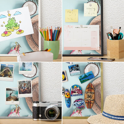 Magnetisch bord voor de muur met witte lijst Tropische vakantie