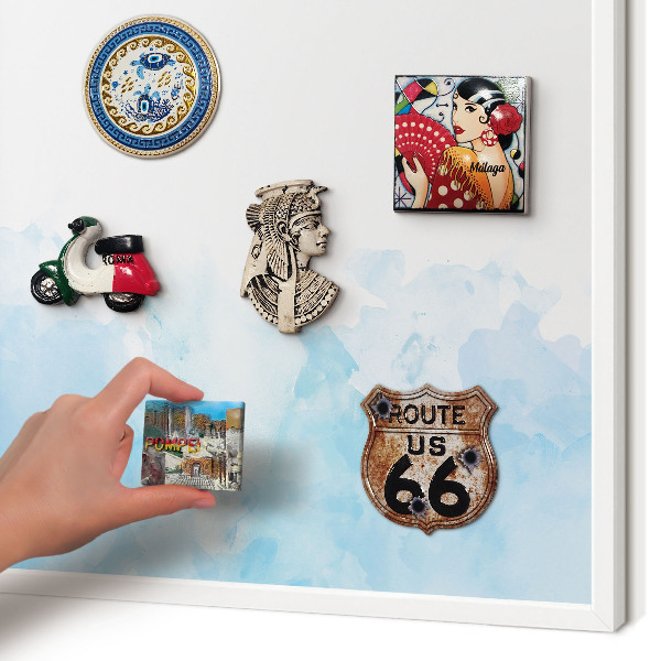 Magnetisch bord voor de muur met witte lijst Rustgevend landschap