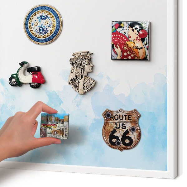 Magnetisch bord voor de muur met witte lijst Rustgevend landschap