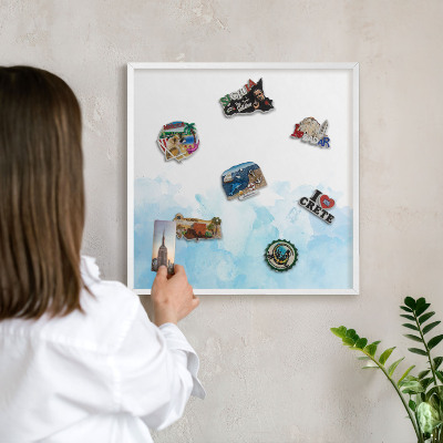 Magnetisch bord voor de muur met witte lijst Rustgevend landschap