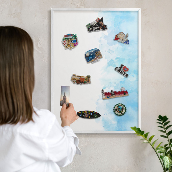 Magnetisch bord voor de muur met witte lijst Rustgevend landschap