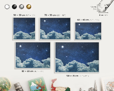 Magnetisch bord van metaal in een witte lijst Kosmische nacht
