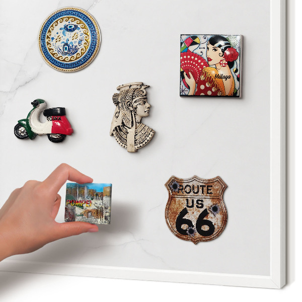 Magnetisch bord voor de muur met witte lijst Marmerpatroon